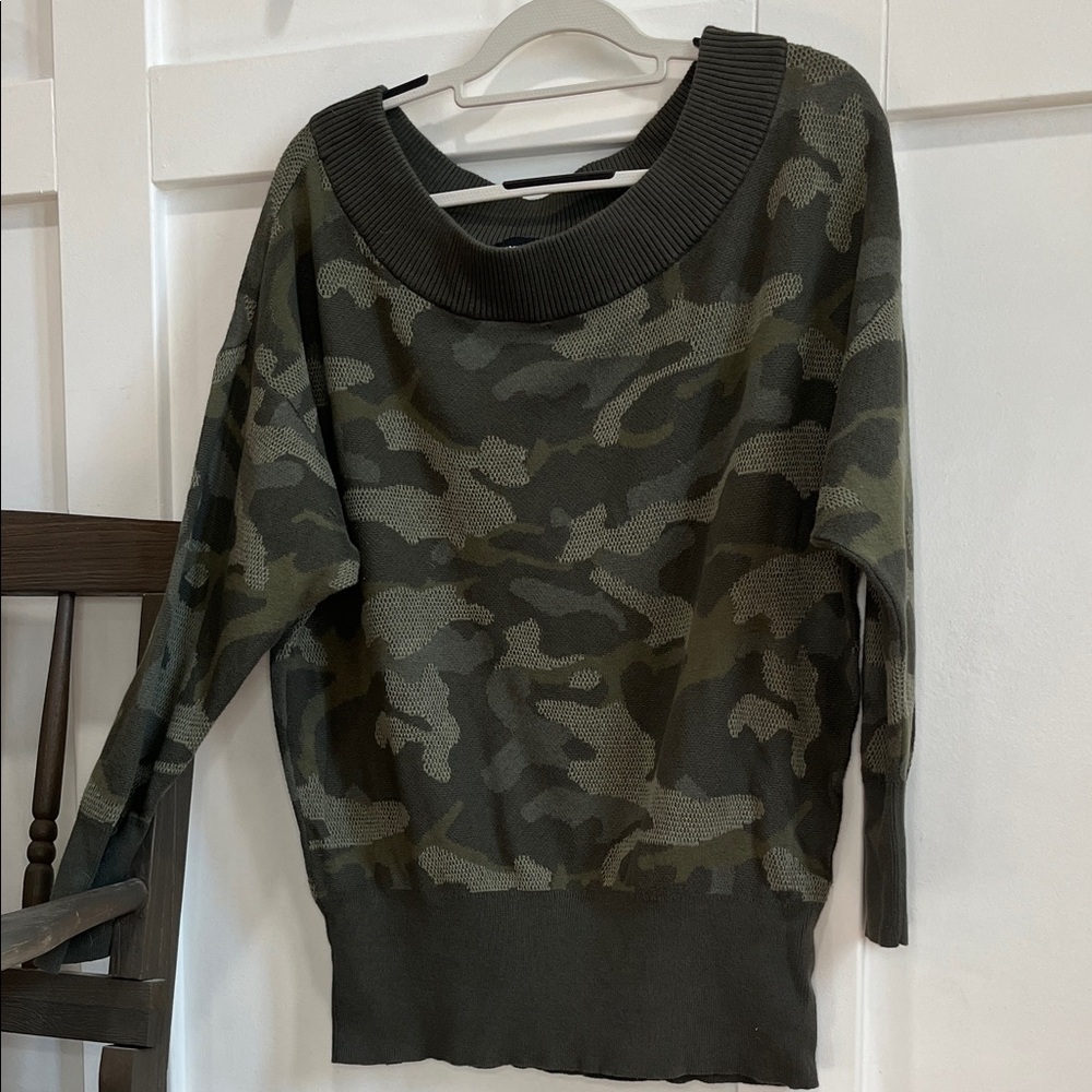 Express Boatneck Camo Sweater
